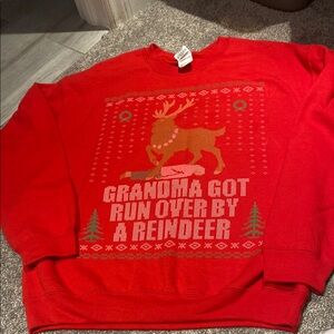 Festive Red Reindeer Sweater size medium unisex perfect condition